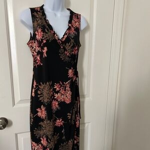 Biaggi Flowers Wrapped Dress Size Small